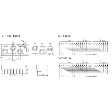 0.56 Inch 3 Digit 7 Segment Display (GNS-5631Ex-Fx)